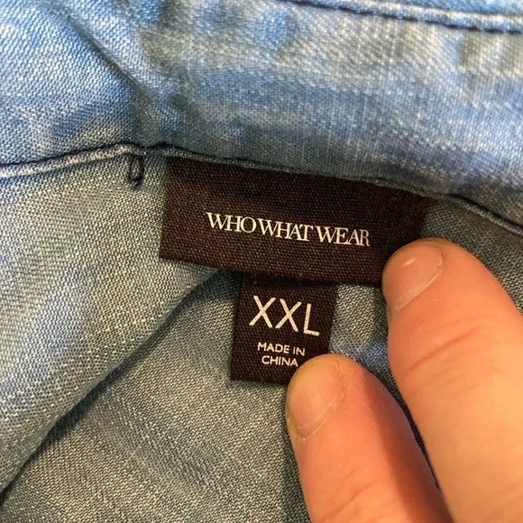 Who What Wear lightweight denim belted midi shirt dress size XXL - Picture 9 of 11